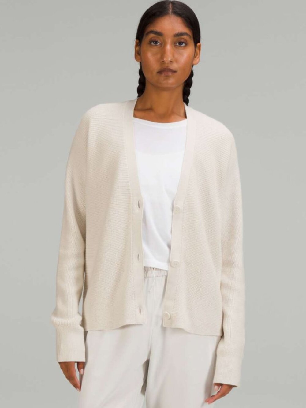 Lululemon Merino Wool-Blend Cardigan White Opal Size 10